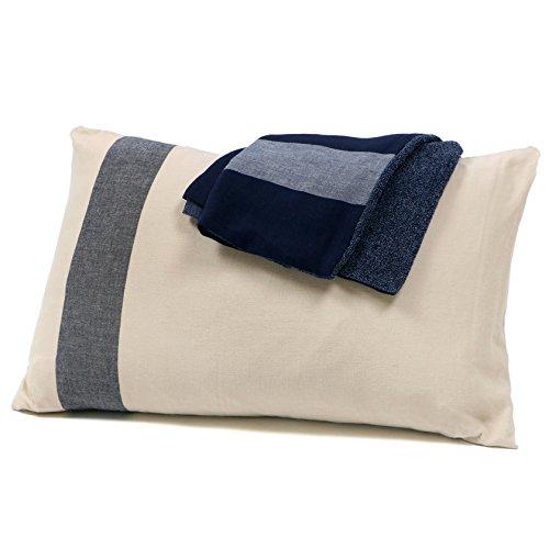 Imabari Towel Pillowcase, Gauze in Summer, Pile in Winter, Perfect for All Seasons, 45x90cm, Iori Line Pillowcase (Navy)