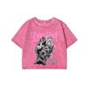 Novel Interesting Patterns Printing Women Washed Shrot Clothes Distress Tshirts Midriff-Baring Tops Cool Summer T Shirts