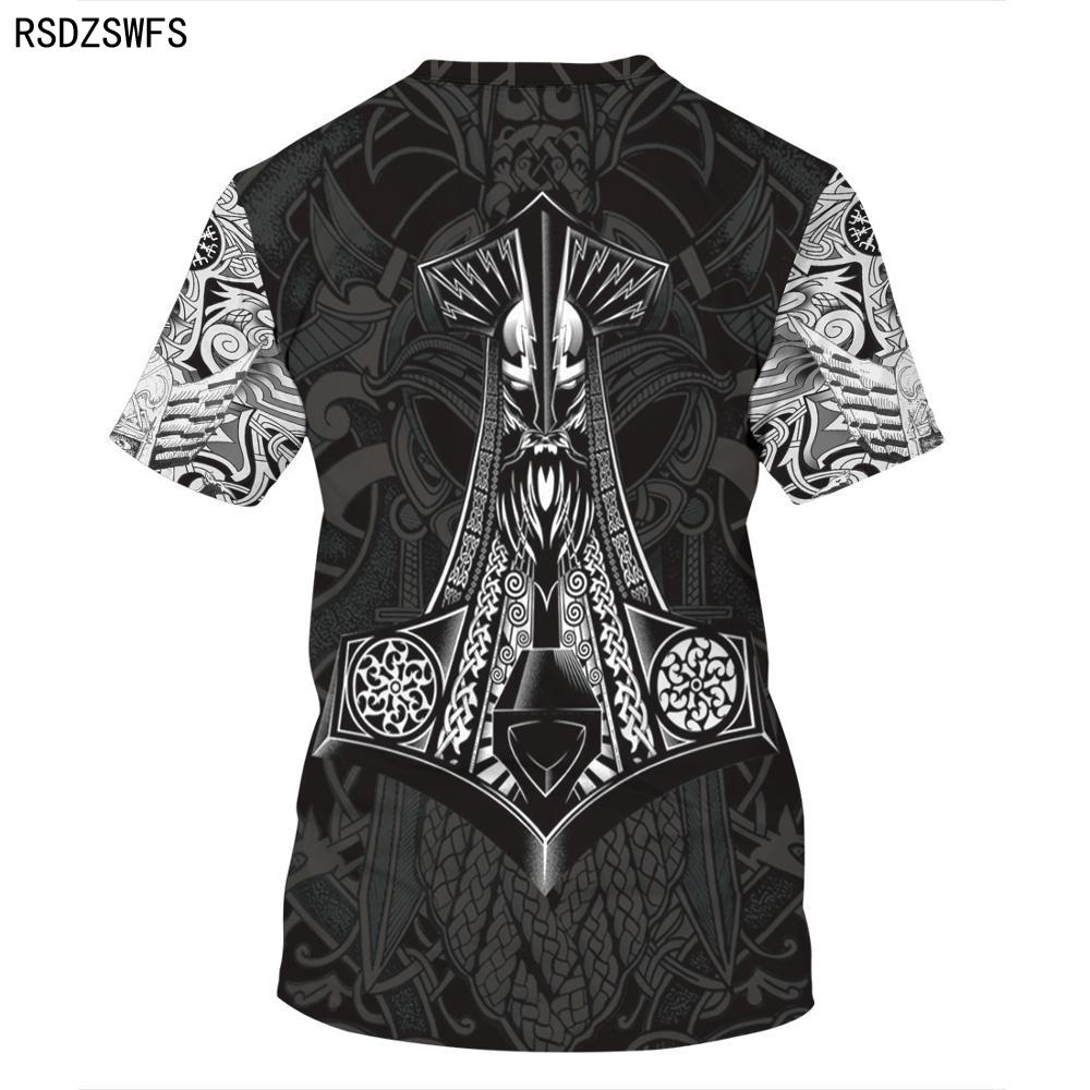 2020 Neue Mode für Männer Hoodies 3D-Druck Viking Tattoo T-Shirt T-Shirts Shorts Ärmel Bekleidung Unisex nordischen Cosplay lustige Streetwear