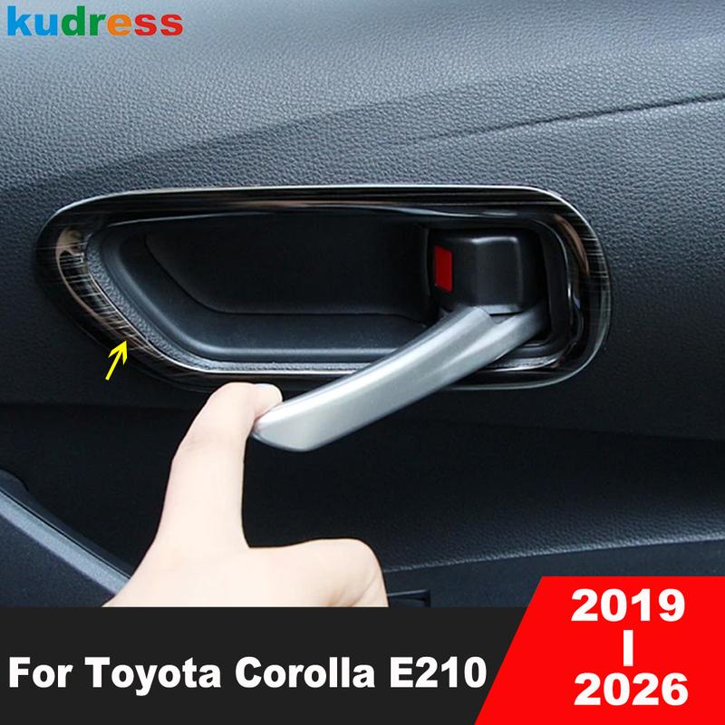 Car Ide Inner Door Handle Bowl Cover Trim For Toyota Corolla E210 - 2024 2025 2026 Hybrid Black Interior Accessories