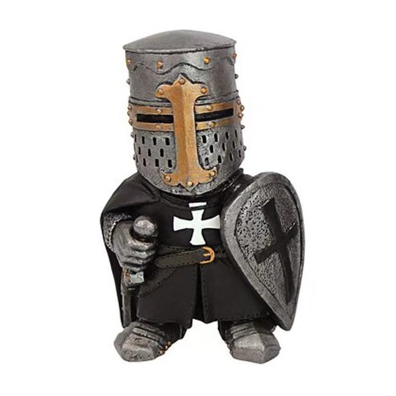 Gnome Knight Resin Crafts European Sculpture Ornament Medieval War Axe Guard Ornament