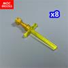 Non-Toxic Moc Bricks Sword Hilt Bar 4L 2L Crossed Lightsaber Blade 21699 64567 4Cm Figure Weapon Educational Blocks Assembled Kids Toys