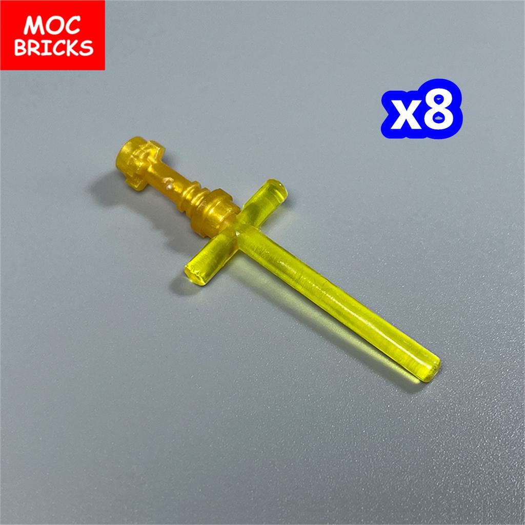 Non-Toxic Moc Bricks Sword Hilt Bar 4L 2L Crossed Lightsaber Blade 21699 64567 4Cm Figure Weapon Educational Blocks Assembled Kids Toys