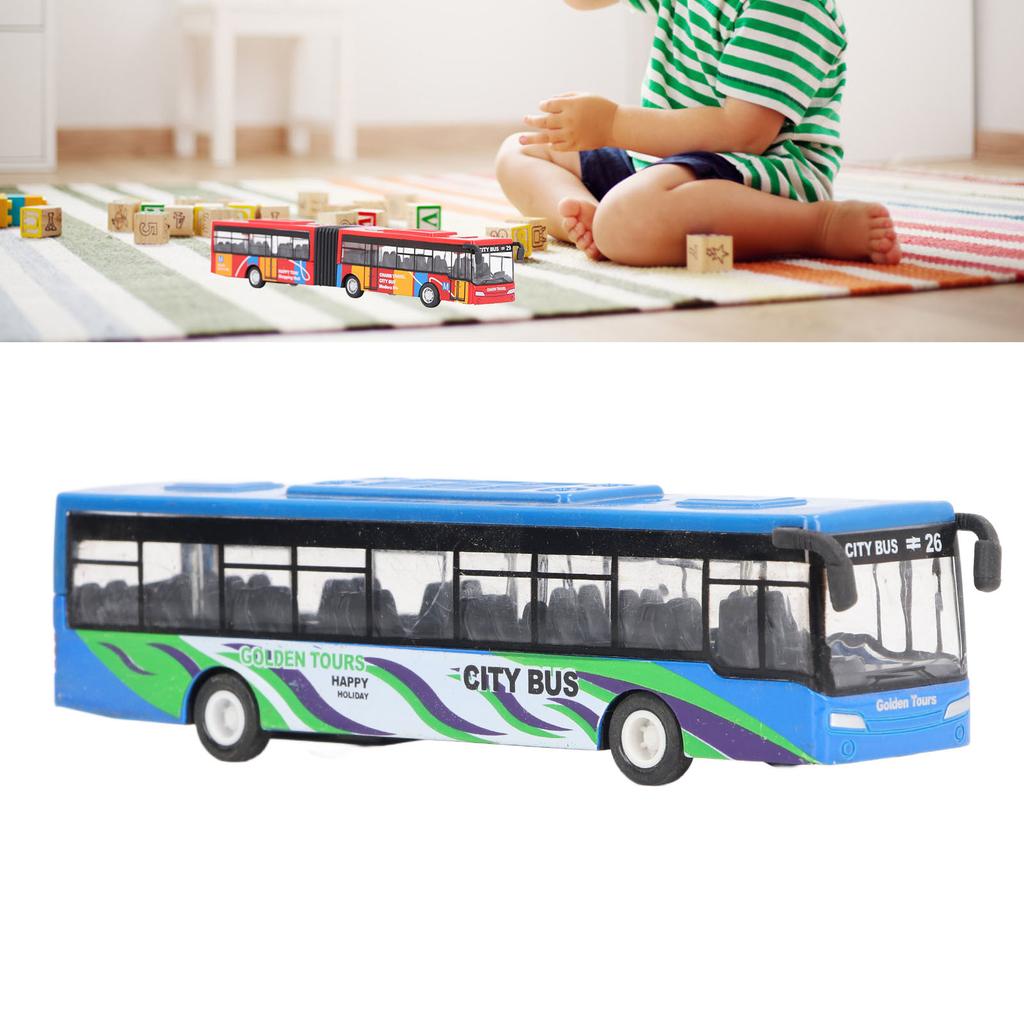 Pull Back Alloy Bus Extended Length Full Function   Structure Educational Alloy Bus Vehicle Model Toy