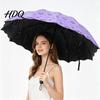 Large Umbrella Water-Reactive Folding with Wavy Edge Flowers Appear When UV Protection Rained On Windproof Sun Portable Travel