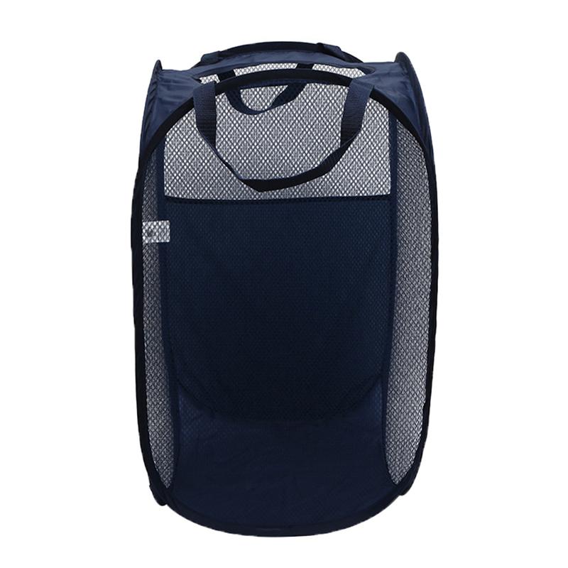 Collapsible Pop-Up Laundry Hamper Household Mesh Washable Dirty Clothes Toy Doll Storage Bathroom
