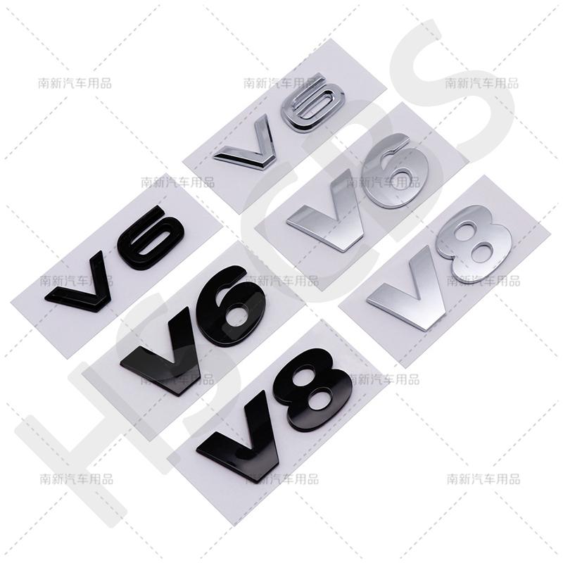 ABS V6 V8 Automobile Displacement Logo For VW Volkswagen Car Styling Rear Trunk Stickers Emblem Tailgate Decal Car Accessories