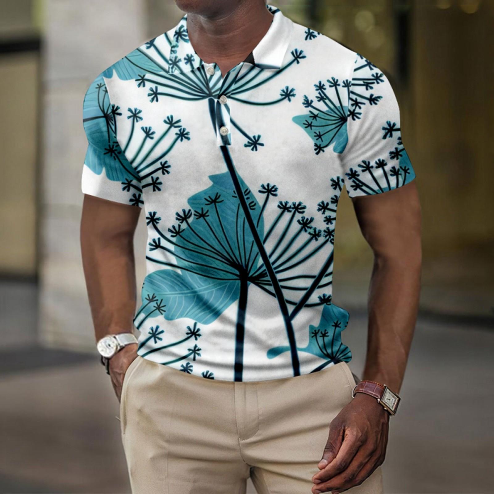 

Мужская летняя рубашка для гольфа с принтом «Гавайи», с короткими рукавами, повседневная модная рубашка для мужчин XL белый