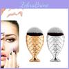 Mermaid Fish Scale Makeup Brush With Fish Tail Foundation Brush Powder Silver