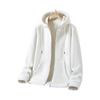 Warm Thick Winter Coat Men Hooded Jacket Zipper Closure Long Sleeves Loose Cardigan Hoodie Solid Color Daily Wear