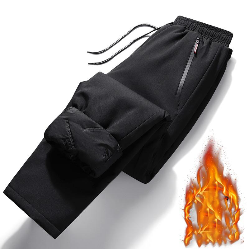 

Осенне-зимние мужские повседневные брюки, снежные уличные теплые брюки, утепленные теплые брюки с теплым слоем, спортивные брюки больших размеров XS чёрный