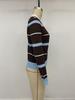 2026 A/W Retro Maillard Color Block Striped Polo Sweater