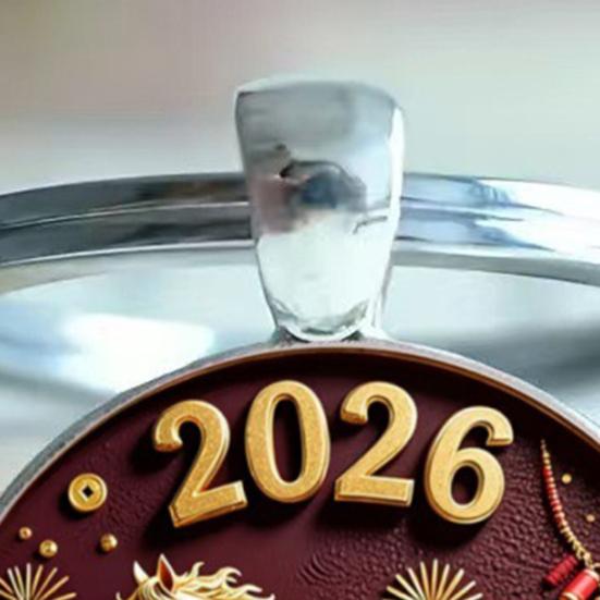 Keychain with Glass Horse Statue 2026 Year of Horse Good Luck Charm Solid Keyring Keys Backpacks Car Ornament