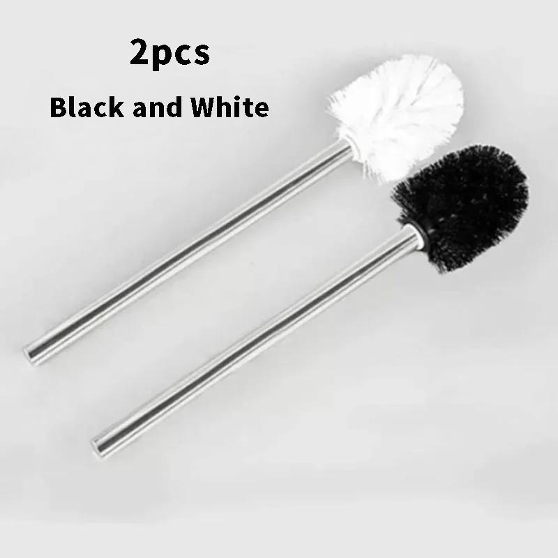 1/2 pièces Brosse de Toilette Minimaliste Japonaise avec Manche en Acier Inoxydable Tête de Brosse Premium pour le Nettoyage de la Salle de Bain