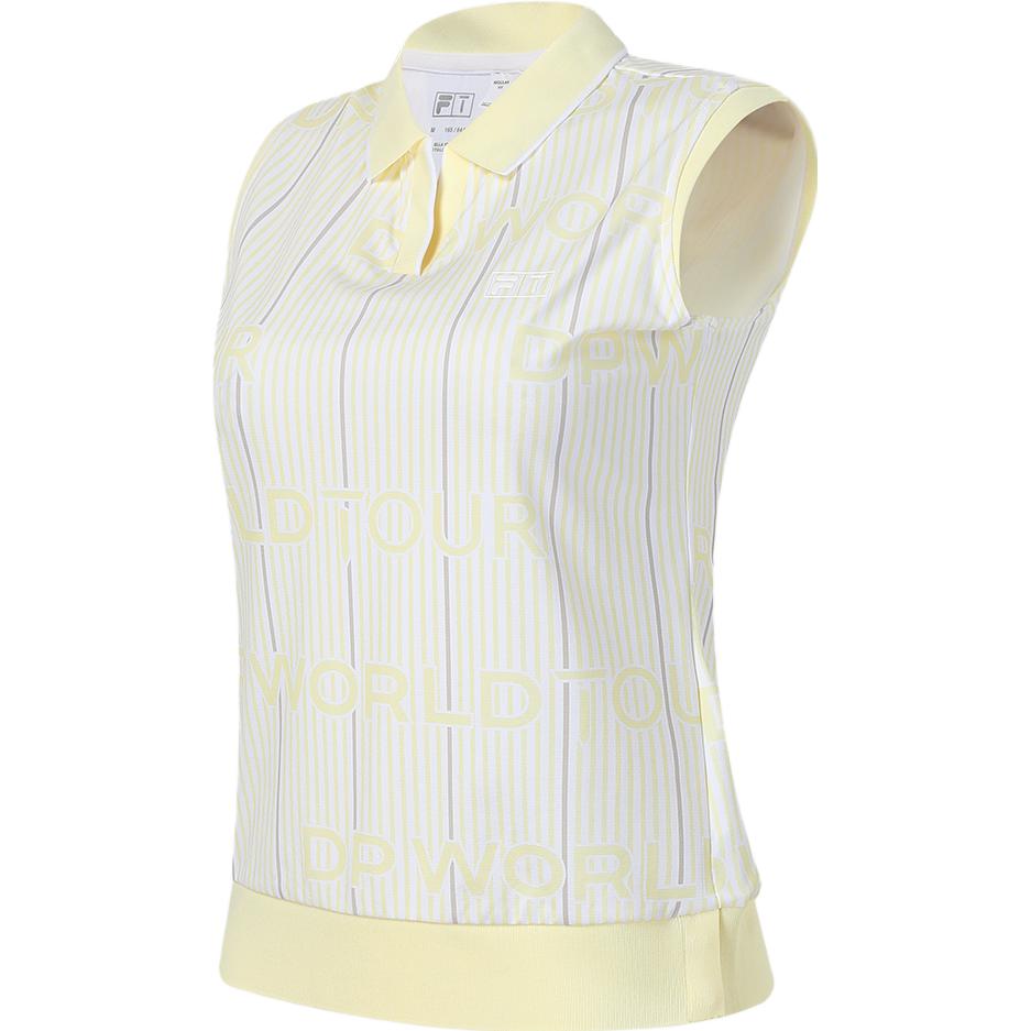 

Fila 2023 Осень Новинка Вязаный Гольф Топ без рукавов с воротником поло Женские топы Желтый цвет грушевого цвета A11W335107F-YE M