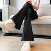 Women's High Waist Flare Shark Skin Pants Plus Size High Elastic Yoga Pants Solid Color Slim Outerwear Trousers