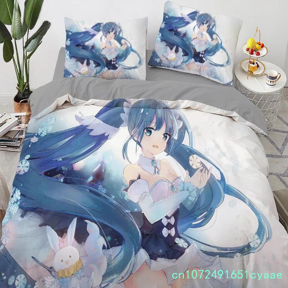 Anime Kawaii Bedding Set Japan Anime Loli Duvet Cover Set Kids Bedroom Cartoon 3D Printed Quilt Cover Bedroom Gift