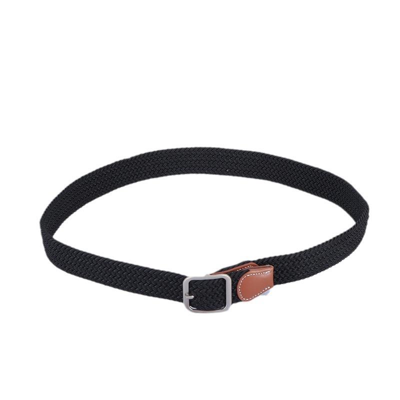 Non-Porous Non-Punching Pin Buckle Men'S And Women'S Same Woven Belt Elastic Elastic Casual Canvas Belt Student Belt