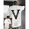 Men'S Loose-Fitting Short-Sleeve Breathable Quick-Dry Top with a Comfortable Fit And a Versatile Letter V Print Pattern, Perfect for Everyday Wear