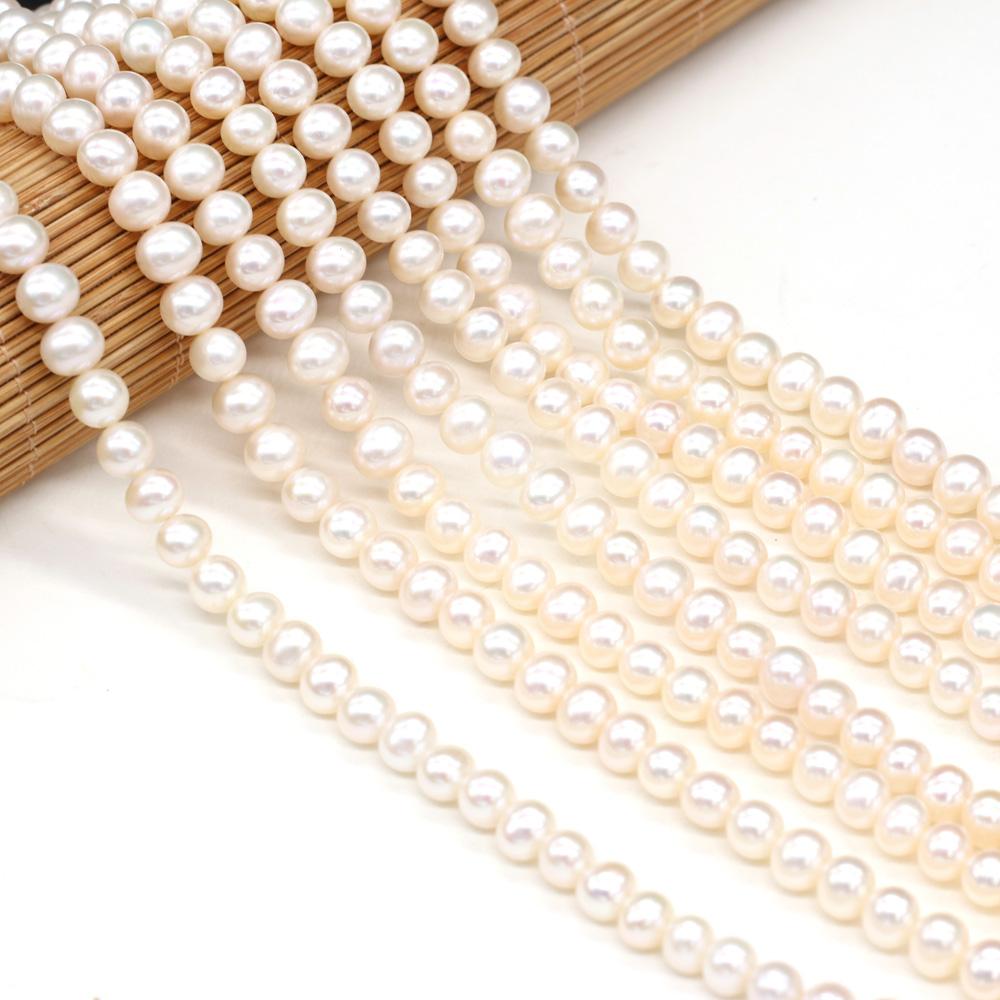 

1String, White Natural Potato-shaped Pearls Beads, 7-8mm, for DIY Necklaces Bracelets Accessories, Jewelry Making, Birthday, Wedding, Party Gifts 36cm 1String/7-8mm-36cm білий