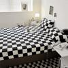 Checkered Pattern Fitted Bed Sheet Elastic Band Mattress Protector Mattress Cover  Single Bed