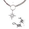 Fashion Cold Hip Hop Thorn Star Chain Necklace Punk Thorn Star Earrings for Men Women Pentagrams Neck Chains Jewelry