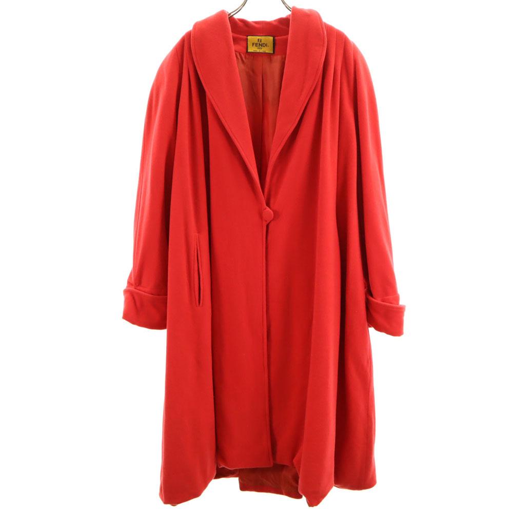 

FENDI 90s Made in Italy Old Shawl collar coat 42 Red Women Used