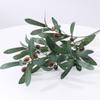 1PC Artificial Olive Green Leaves Tree Branches Christmas Fruit Fake Plants Po Props Home Wedding Decortion Silk Flowers