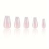 24 stykker klassisk rosa og hvit gradient glitter fransk manikyr negletips - kort, ballettformet, skinnende finish, perfekt for festlige anledninger
