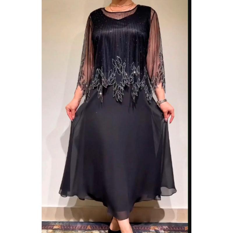 2025 Plus Size European & American Printed Fashion Dress