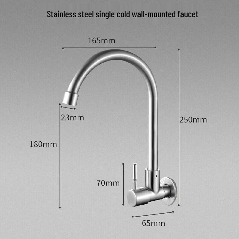 FMST Wall-Mounted Stainless Steel Kitchen Faucet