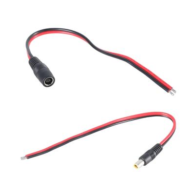 DC7909 Power Pigtails Cable 8mm Male/Female Plug To Bare Wire Open End Repair Cable 14AWG Barrels Power Wire Supply