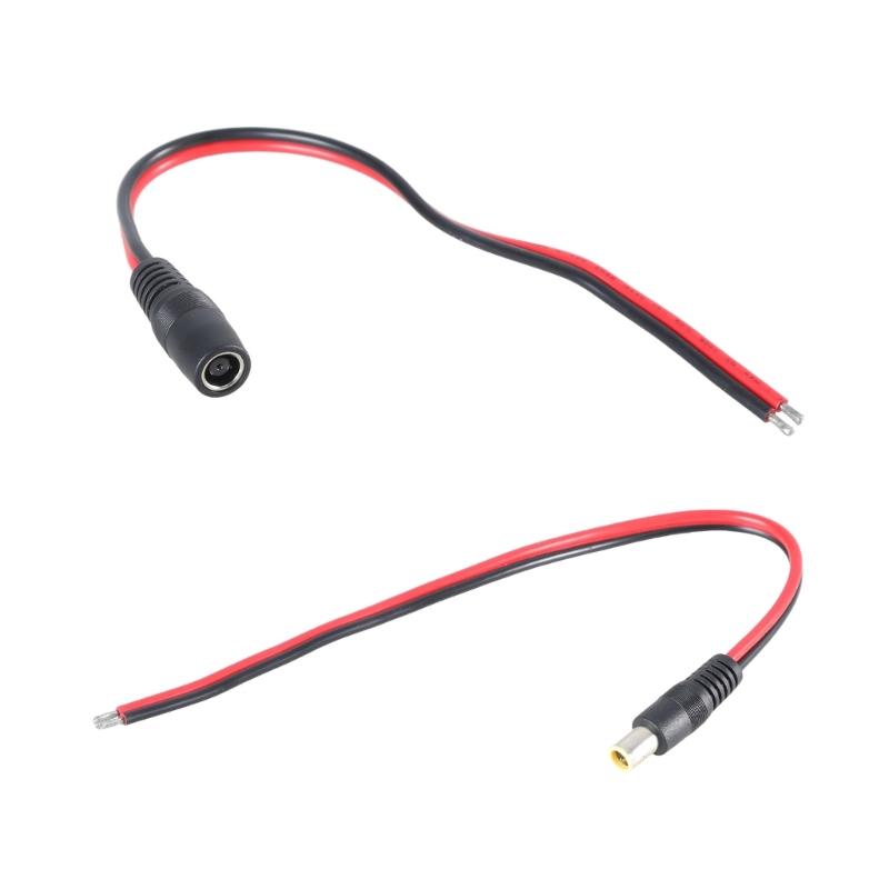DC7909 Power Pigtails Cable 8mm Male/Female Plug to Bare Wire Open End Repair Cable 14AWG Barrels Power Wire Supply