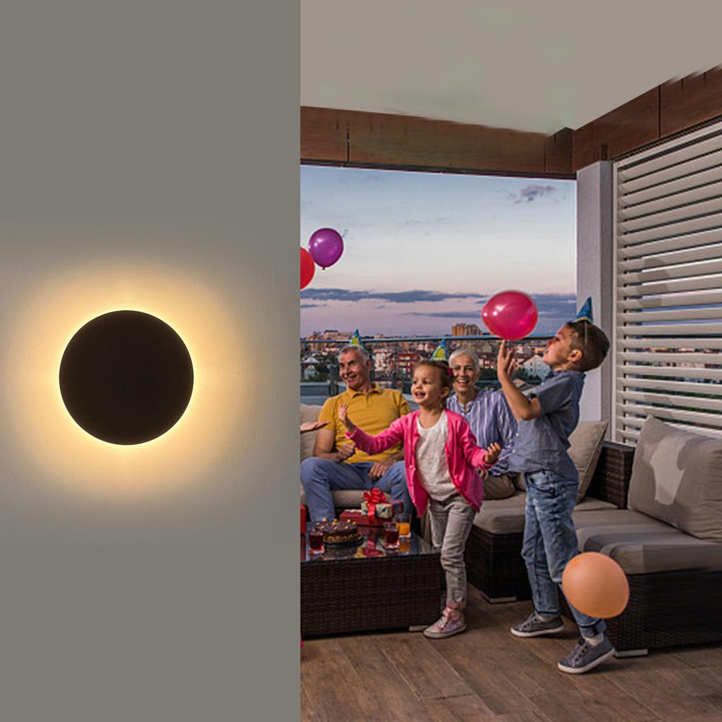 Modern LED Wall Light,   Round Sconce for Bedroom Hallway, Indoor Decorative Lights, 360 Degree Lighting, Warm Light, 12W, Aluminum, 150mm