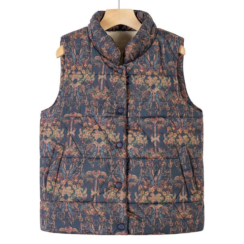 

Теплый хлопковый жилет для пожилых женщин - Осенне-зимняя одежда для бабушки 5XL (144-160 jin)