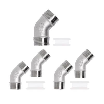 Double 45 Degree Elbow Fittings Steel Industrial Pipe Adapters 45° Elbow Plumbing Hardware for Hydraulic Connection