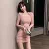Feminine Temperament Sexy Dress Autumn Dress New Tight and Thin Hip Skirt Spice Girl Pure Desire Primer Skirt