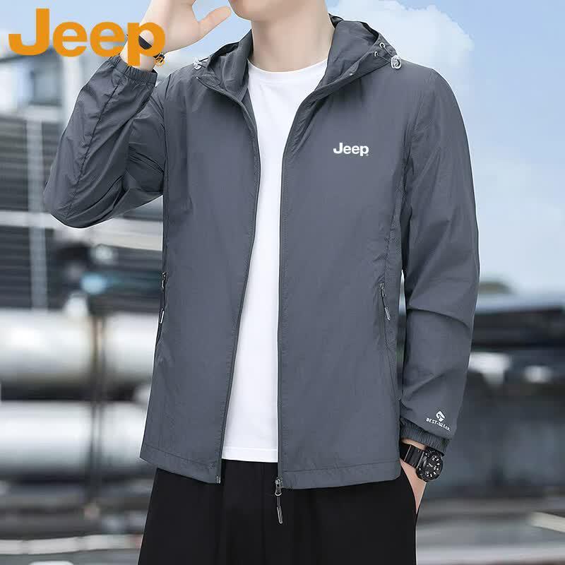 JEEP Men s Hooded Lightweight Sun Protection Fishing Jacket 3XL