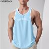 INCERUN Summer Men Round Neck Sleeveless Print Casual Loose Tank Tops