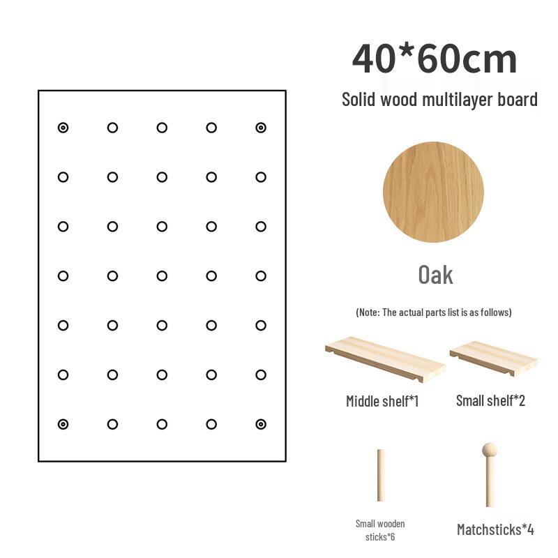 Solid Wood Pegboard Rack: Wall-Mounted & Desktop Storage Display for Entrance Hallway