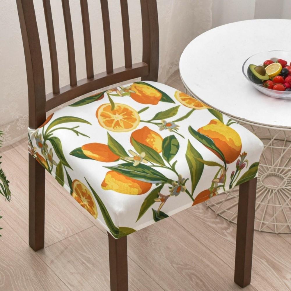 Soft Printed Design Stretch Chair Cover Square Removable Chair Slipcover Elastic Bottom Chair Seat Cover Home Decor