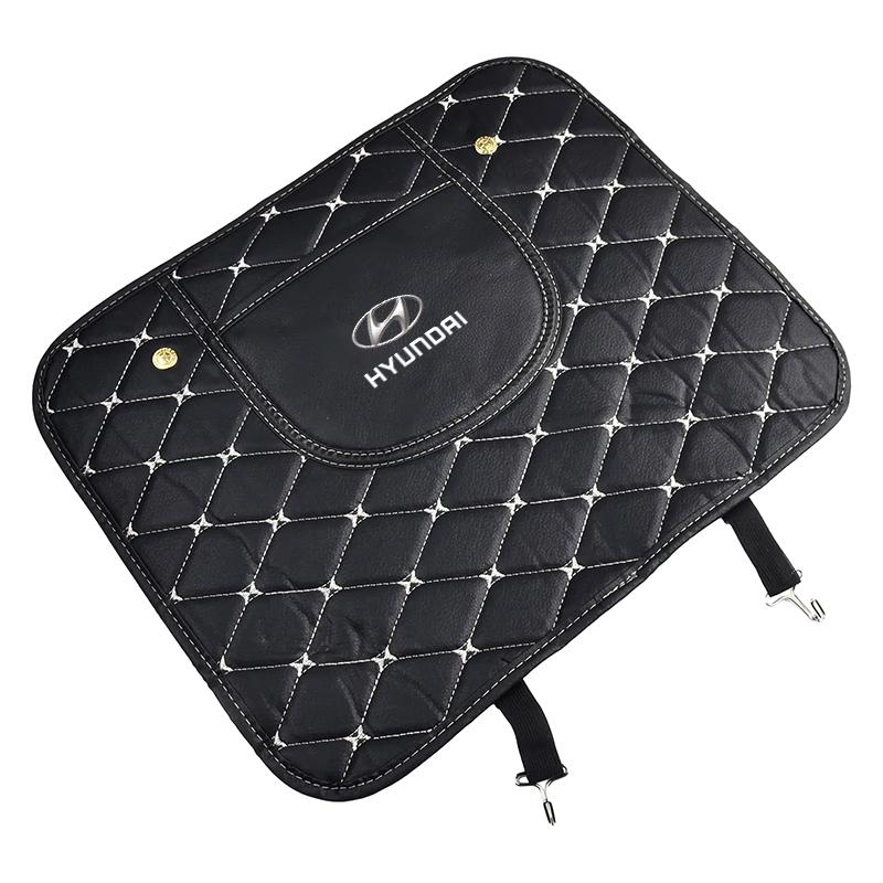 Leather Car Anti-Kick Mats Auto Seat Back Protector Cover Styling For Hyundai I30 Tucson Elantra Venue Palisade Terracan Accent Veloster Sonata