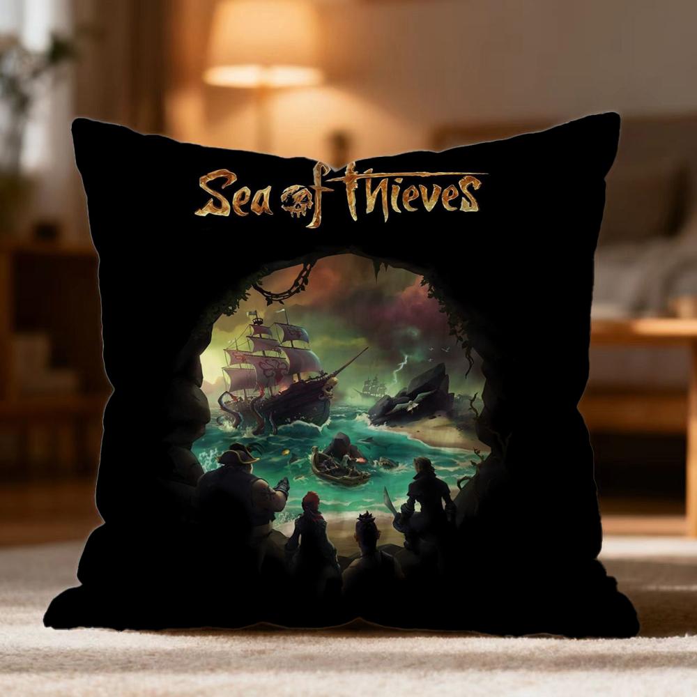 Popular S-SSea of Thieves Cushion Cover Soft Washable Pillow Case Multi-Scene for Couch Bed Travel Office Use