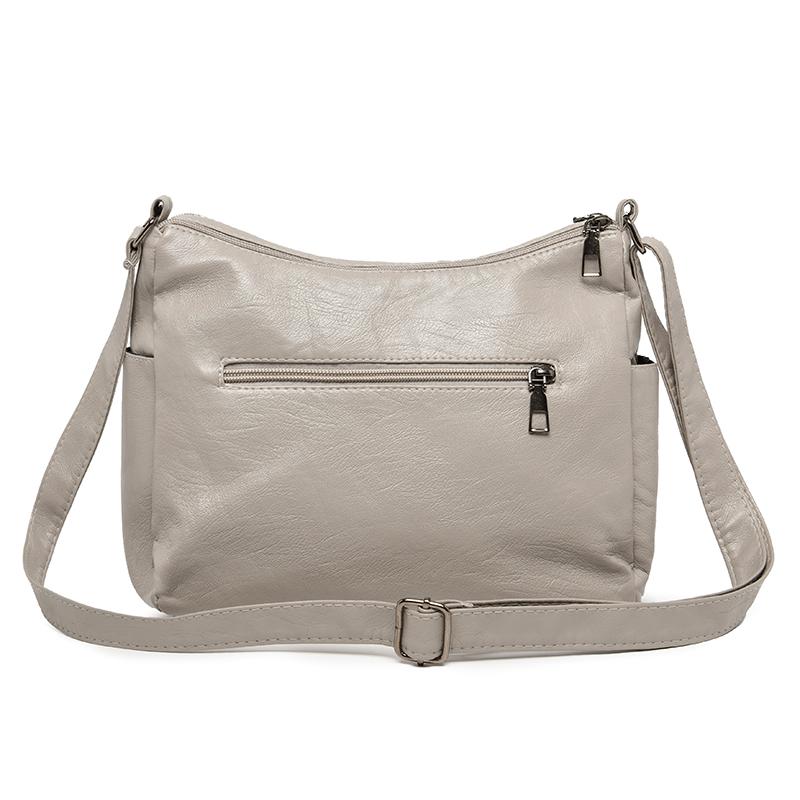 Soft Leather Multi-Layer Shoulder Bag Women's Multi-Pocket Crossbody Bag Mother's Bag