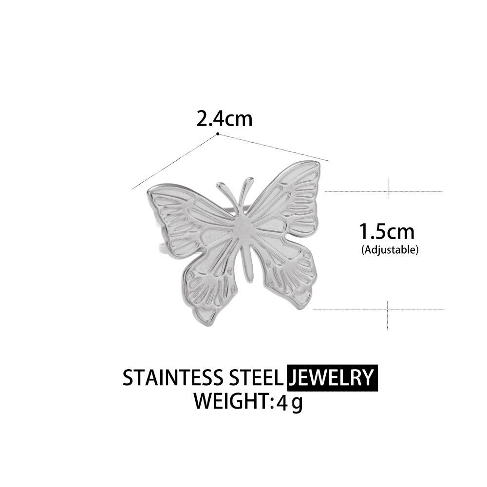 Elegant Butterfly Flower Tassel Ring - Women s Luxury, Fade-Resistant Design