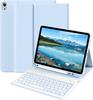 iPad Air 11 10th Gen Leather Keyboard Case with Magnetic Detachable Cover & Pen Slot