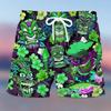 Men's Mask Flower / Plants Swimming Trunks Board Shorts Swim Shorts Mid Waist Hawaiian Ethnic Boho Casual