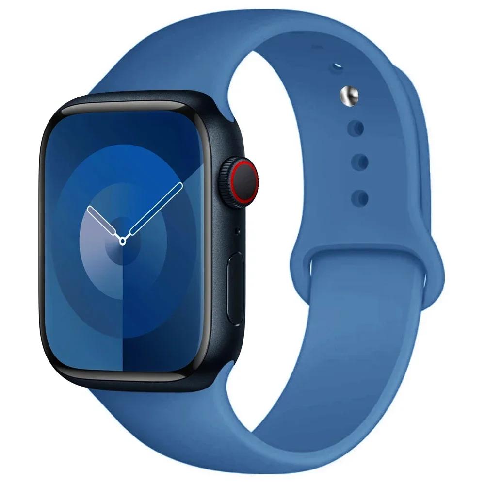 Silicone Strap For Apple Watch band 45mm 44mm 41mm 42mm 40mm 49mm 38mm correa bracelet iWatch series 9 8 5 4 3 8 6 SE 7 Ultra 2