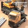 1:40 Engineering Truck Model Rescue Car Transporter Excavator Bulldozer Crane Mixer Play Construction Collection Toys For Kids