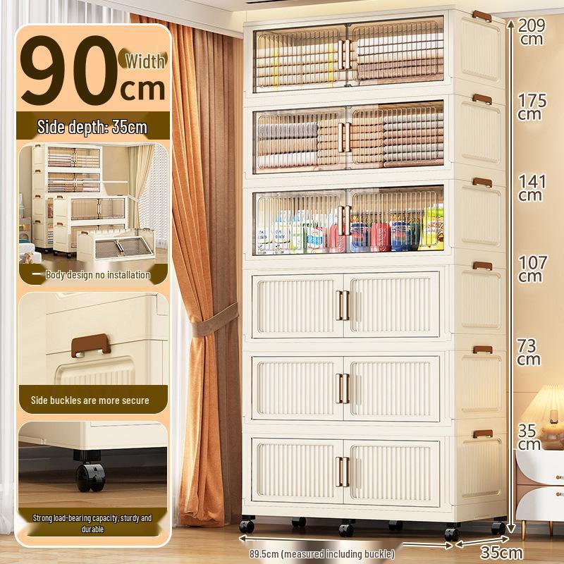 45-90 Wide Multi-layer Folding Plastic Storage Cabinet for Baby Wardrobe Organizer